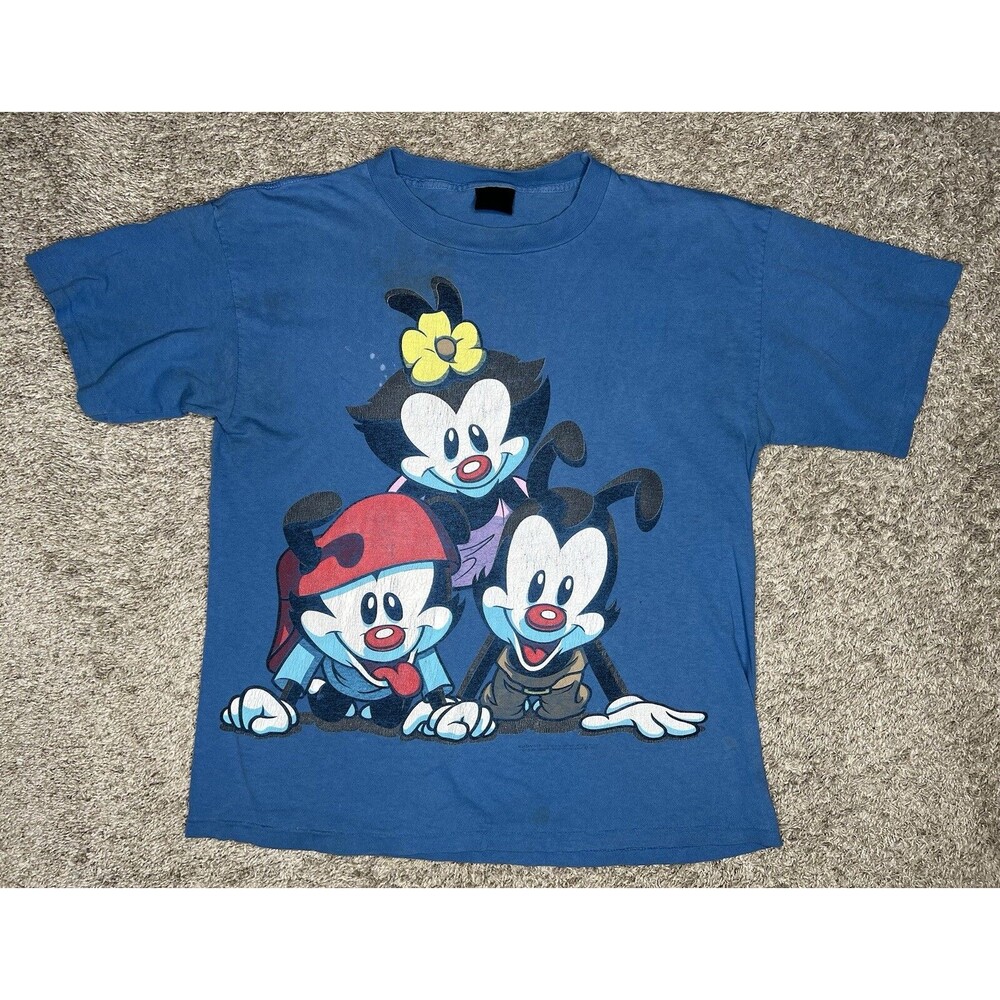 Animaniacs Vintage 1995 Shirt Blue Wakko Yakko Pyramid Single Stitch